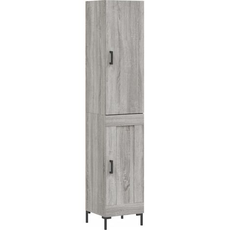 Buffet bahut commode armoire meuble de rangement organisateur cuisine salle de séjour salon haut sonoma 34,5 x 34 x 180 cm bois d'ingénierie gris