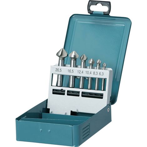 Makita D-42204 Kit svasatori 6.3 mm, 8.3 mm, 10.4 mm, 12.4 mm, 16.5 mm, 20.5 mm HSS Alberino cilindrico 5 pz. (1/2)