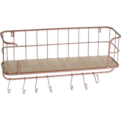 Mensola legno e metallo marrone arrugginito cm 59x18h31