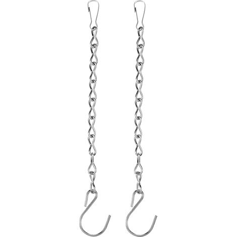 Lot de 2 chaînes de suspension pour mangeoires à oiseaux, jardinières, lanternes et décorations (24 cm, noir)
