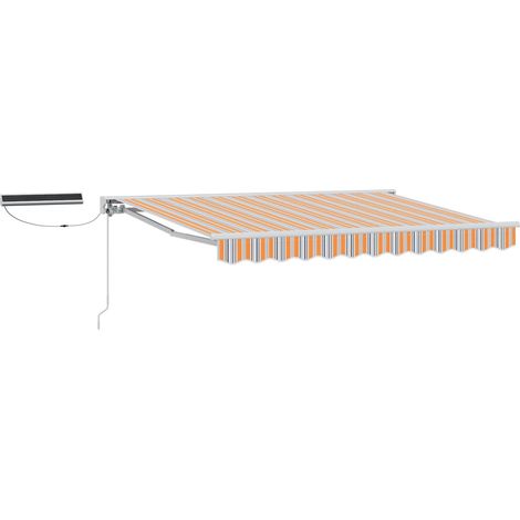 Elektrische ausziehbare Markise Blau und Orange 3 x 2,5 m (1/5)