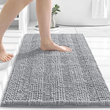 Super saugfähige Badematte 50 x 80 cm, rutschfest, weiche Mikrofaser, angenehm im Griff, maschinenwaschbar, trocknergeeignet, strapazierfähig, elegantes Design, ideal für: Badezimmer, Schlafzimmer, Fl (1/5)