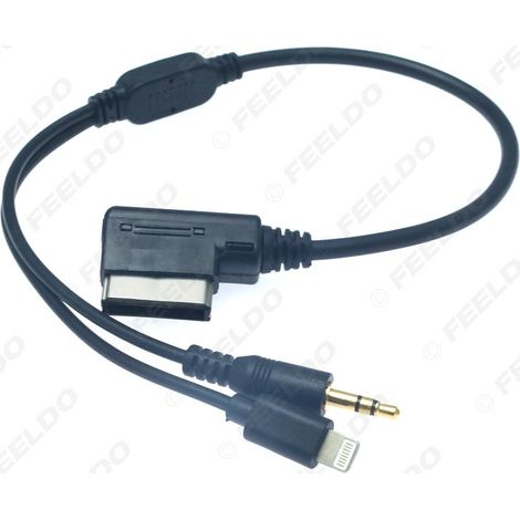 Compatible avec les câbles audio Mercedes-Benz MDI/AMI vers AUX 3,5 mm, les câbles AUX et les adaptateurs de charge d'interface Apple (connecteur mâle).
