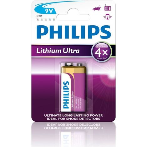 .Philips 6FR61LB1A Lithium 9 V Batterie.