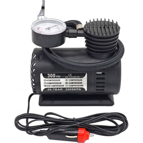Jeffergarden Nouvelle mini-pompe à pneus portable 300 psi 12 V pour voiture, idéale pour les gonflages d'urgence. (1/5)