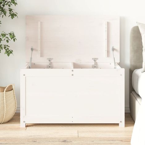 Boîte de rangement, Coffre de rangement Blanc 80x40x45,5 cm Bois massif de pin LKF95444 (1/5)