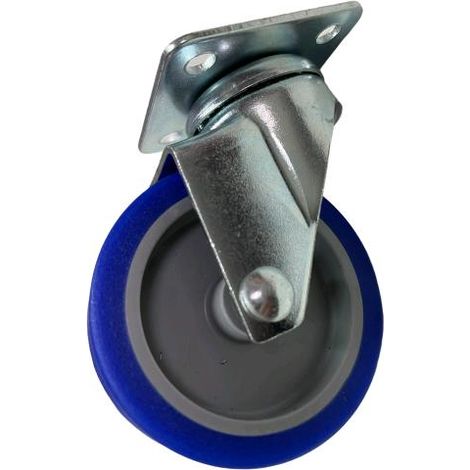Ruote piroettanti per mobili rotelle Girevoli con Piastra per Carrelli 60 mm Senza Freno BLU (1/5)
