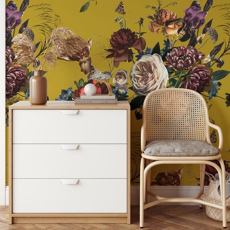 Vintage selbstklebende Blumen-Tapete für Wohnzimmer Rinascimento