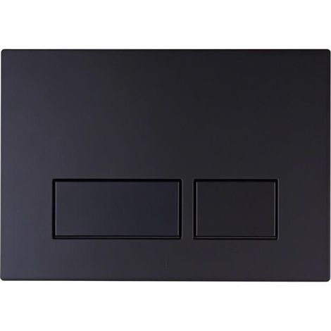 Zweimengenspülung mit quadratischem Knopf, verdeckter Spülkastenknopf, schwarz