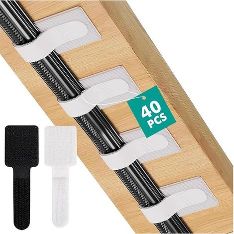Cable Management Cable Organizer Under Desk Nylon Reusable Cable Management Desk Cable Holder Nightstand Sticker Cables Recharg (1/2)