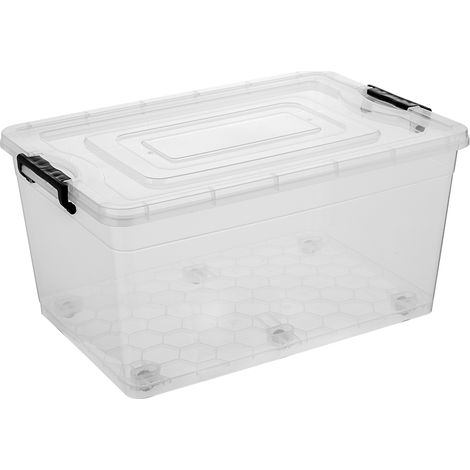 ROBUSTE AUFBEWAHRUNGSBOX AUS KUNSTSTOFF 60X40X30CM 50L AUF ROLLEN
