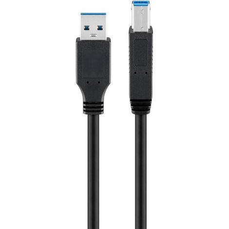 M-Cab USB A - USB B 3 m - Cable USB (3 m, USB A, USB B, 3.0 (3.1 Gen 1), Macho/Macho, Negro) (1/2)