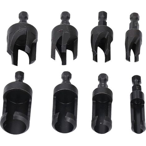 8-teiliges Holzbohrer-Set aus Kohlenstoffstahl mit Sechskantschaft, gerade und konisch, 1/4 Zoll und 5/8 Zoll