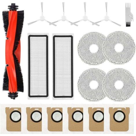 Accesorios Spofan para Xiaomi X20+/X10+ Plus, para aspiradora robot Dreame L10s Ultra/L10 Ultra/L10 Prime, 1 cepillo principal, 4 cepillos laterales, 2 filtros, 4 paños de limpieza, 6 bolsas para el p