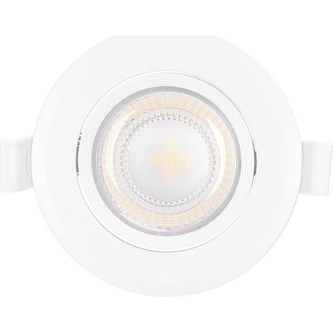 Faretto Led da incasso 5W Rotondo Orientabile Cornice bianca Apertura 38 gradi Bianco caldo 3000K Aigostar (1/4)