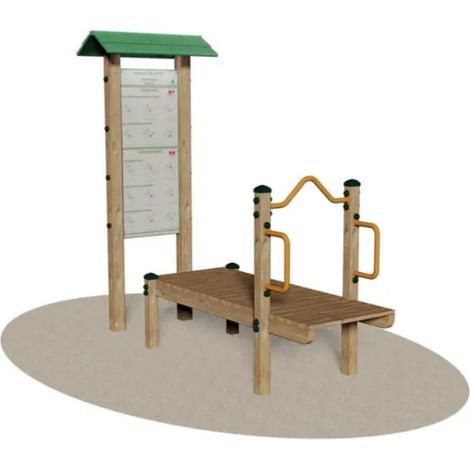 Panca Orizzontale e Plus Giochipark acciaio zincato outdoor fitness 25-75 anni - Panca orizzontale plus