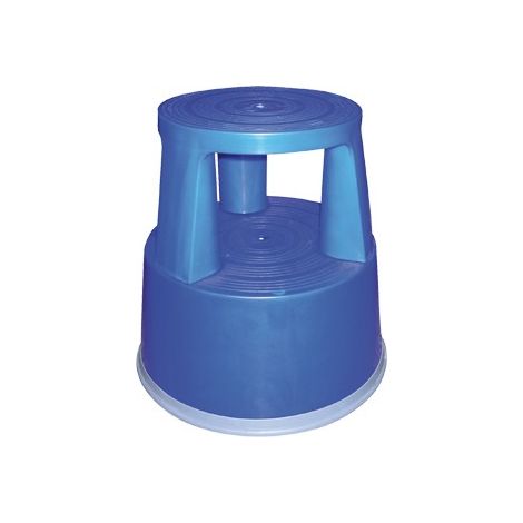 Taburete q-connect ruedas retractiles tres ruedas -dos niveles azul