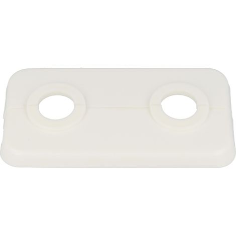 STEDO Doppel-Scharnierrosette Rohrabstand 50 mm, Loch 15 mm - weiß (1/2)