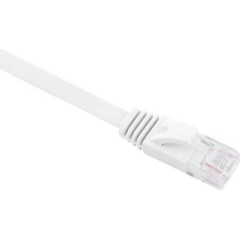 Câble Ethernet plat CAT6 RJ45 1000 Mbps UTP pour routeur, blanc, 0,5 m (1/3)