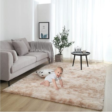 Tapete Super Macio E Felpudo Para Quarto, Sala De Estar, Carpete Moderno Para Decoração De Casa, 1,5 X 2,1 M, Camelo Claro (tie-dye), 160 X 200 Cm (1/5)