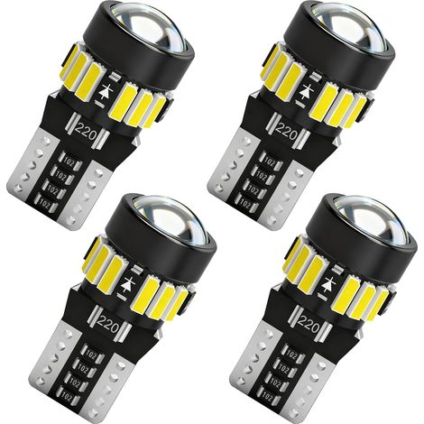 Ampoule T10 W5W LED Blanc Sans Erreur 4Pcs 194 501 12V 15SMD Non Polarité Voiture Intérieur Dôme Porte Côté Coffre Plafonnier Position Éclairage Plaque D'immatriculation (1/5)