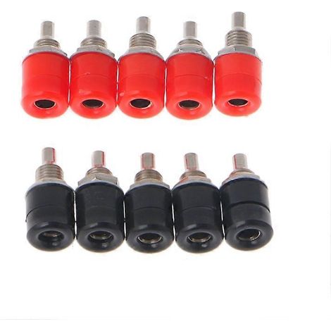 Lot de 10 connecteurs banane femelles de 4 mm pour bornes d'amplificateur (1/5)