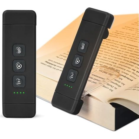 Ecleanfy - Lampe de lecture avec marque-page, lampe de lecture noire - Parfaite (1/5)