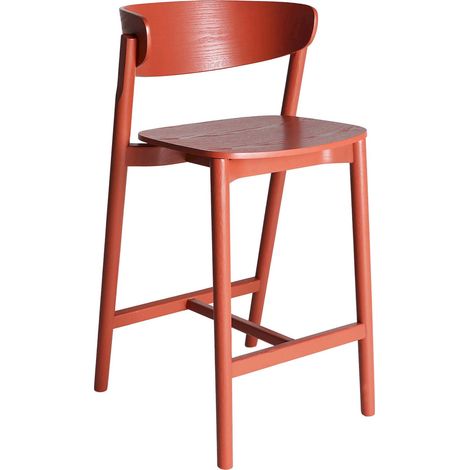 Tabouret vintage en bois de frêne rouge élégant et tendance - Rouge frêne vintage (1/5)