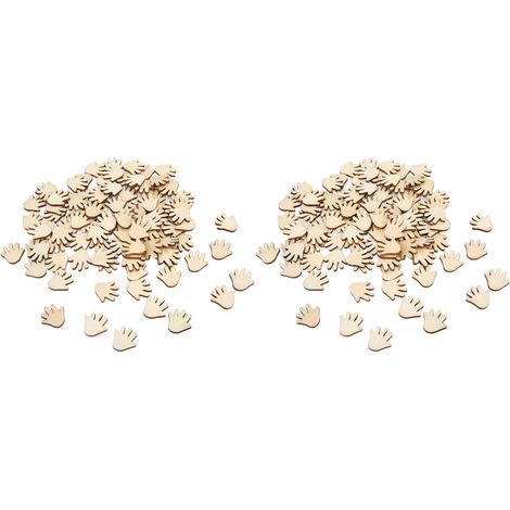 200Pcs DIY Palm Shaped Wood Chips Lovely Shape Smoother Surfaces Palm Shaped Wooden Paint Crafts for DIY Crafts Decor (1/5)