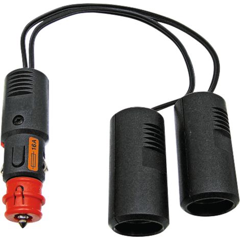 Spina universale per accendisigari, doppia 12/24V 16A L=0,25 m ISO 4165