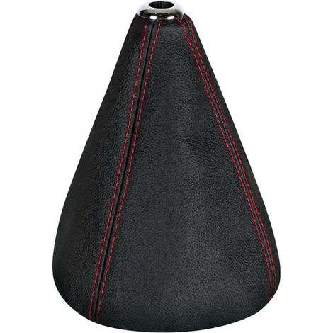 Premium, cuffia leva cambio in pelle - Nero/Rosso