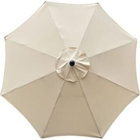 Toile de rechange pour parasol, 8 baleines, 3 mètres de long, imperméable, résistante aux UV, beige. (1/4)