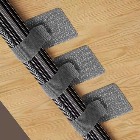 10 teiliges Set Klett Kabelbinder, selbstklebende Klett Kabelkanäle, Kabelorganisatoren mit selbstklebender Rückseite, Kabelclips unverzichtbar f (1/5)