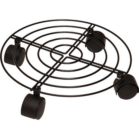 One Piece Universal Wheel Mobile Flower Pot Rack Plateau en métal Heavy Duty Round Iron Plant Rack-27 27 6cm (1/2)