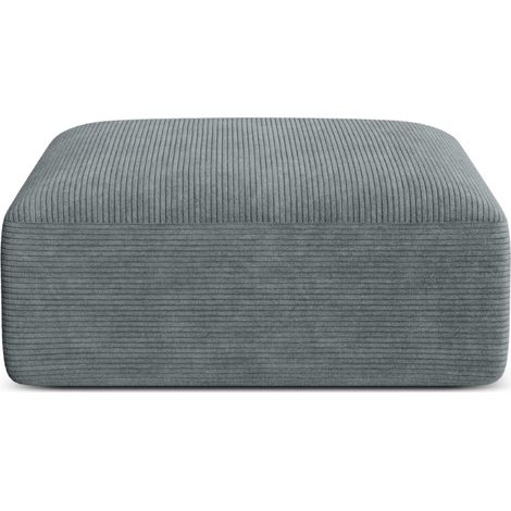 Pouf en velours côtelé gris foncé (1/4)