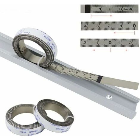 Règle métrique auto-adhésive 2,5M – Acier inoxydable résistant aux rayures – Largeur 13mm – Mesures précises pour scie à onglet et mètre à ruban - 5M-0-2 (1/5)