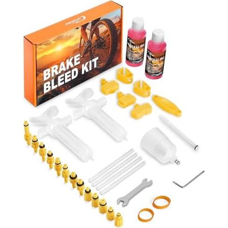 Kit Purge Frein pour Shimano, TEKTRO, TRP Les Freins Hydrauliques. Comprend de Liquide Mineral et Une Mode d'emploi (120ML) - 120ML