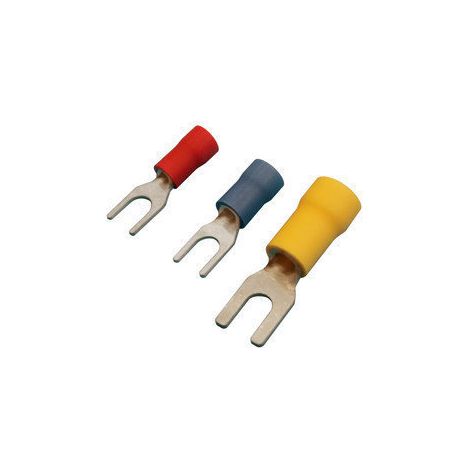 Packung mit 100 Stück Fastom-Gabelklemmen 3,7 mm. für Kabel von 1,5 bis 2,5 mm² Electro DH Farbe Blau Hülse10.925/3,7/Z 8430552143627