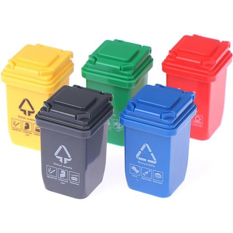 5 Pièces Miniature Poubelle Mini Poubelle Mini Poubelle Modèle Poubelle Camion Poubelle Petite Poubelle Modèle De Scène Miniature Éducatif Précoce pour Les Enfants Jouets (1/5)