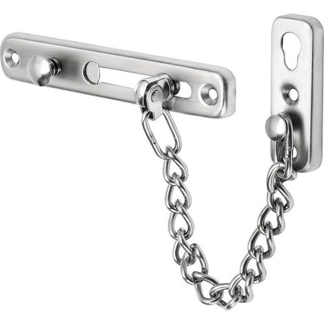 Sicherheits-Türkette, schmaler Türbegrenzer, federbelastetes Diebstahlschutz-Türschloss mit Schrauben für Innentüren im Haus, gebürstetes Edelstahl-Finish, EFD9000-LS