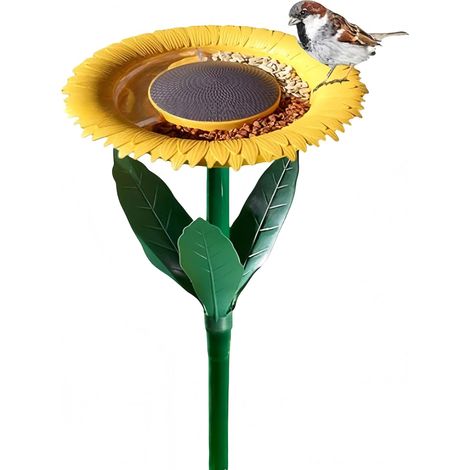 Mangiatoia per uccelli macinati di girasole Plastica addensata (PP+PS+PE) Arredamento esterno sostenibile Paletto in piedi per attirare gli uccelli da giardino (1/5)