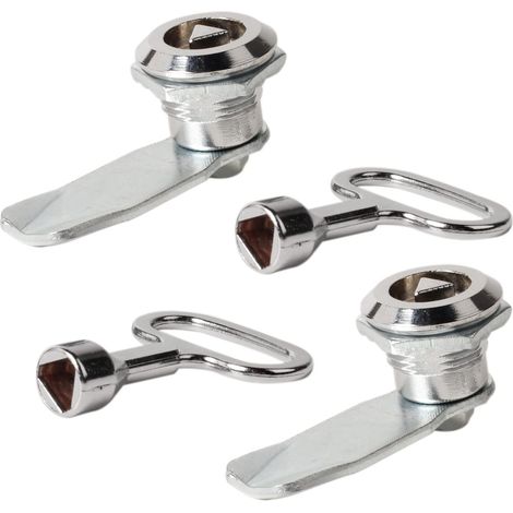 2 jeux de verrous à came pour armoires avec clé à goupille triangulaire, jeu de verrous pour échelle de compteur, verrou pour bac à roulettes, clé pour compteur d'électricité et de gaz (1/5)