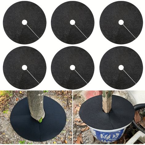 Ensemble de 6 bâches non tissées pour arbres : protection contre les mauvaises herbes et les racines - Couvre-sol de jardin (1/5)