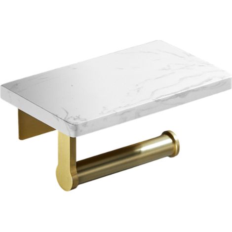 Porte-papier toilette de luxe Nordic Light en marbre, grand format, avec porte-serviettes multifonctionnel et double porte-papier toilette. (1/5)