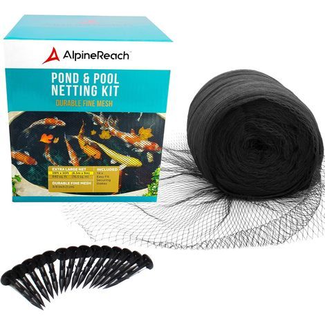 Koiteichnetz, feinmaschig 1 cm, schwarz, UV-beständig, mit Heringen, für den Wassergarten (1/5)