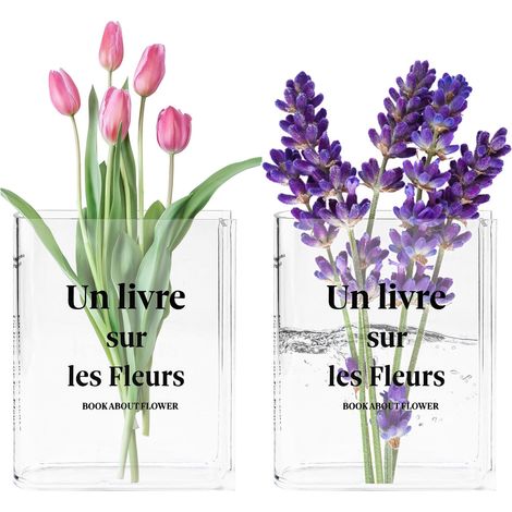 Vase Livre Acrylique Transparent 2PCS Décoration Fleurs (1/5)