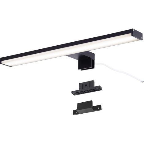 Black LED Bathroom Mirror Light – 4000K Neutral White – IP44 – Aluminium and Polycarbonate Brackets – Installation on Mirror, Wall or Furniture (40cm 10W) (1/5)
