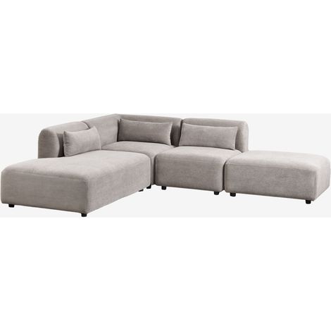 Divano angolare componibile in 3 pezzi con chaise longue sinistra e pouf Fogler SKLUM            