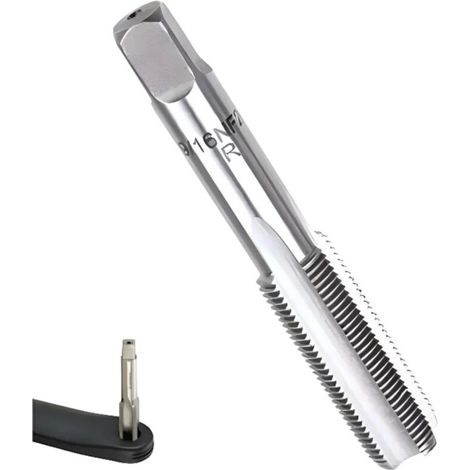 – Taraud droit hélicoïdal 9/16' x 20 TPI – Filetage métrique pas standard – Pour taraudage précis et durable – Réparation filetages internes