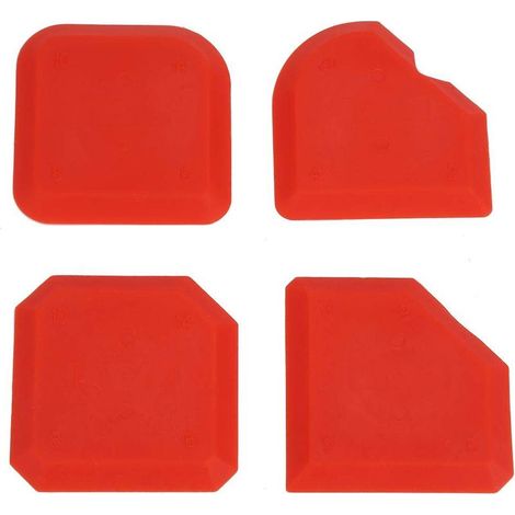 4 Kit D'outils De Calfeutrage, Grattoir Silicone, Précision Pour Joint Colle Verre, Mastic Salle De Bain Cuisine (1/5)